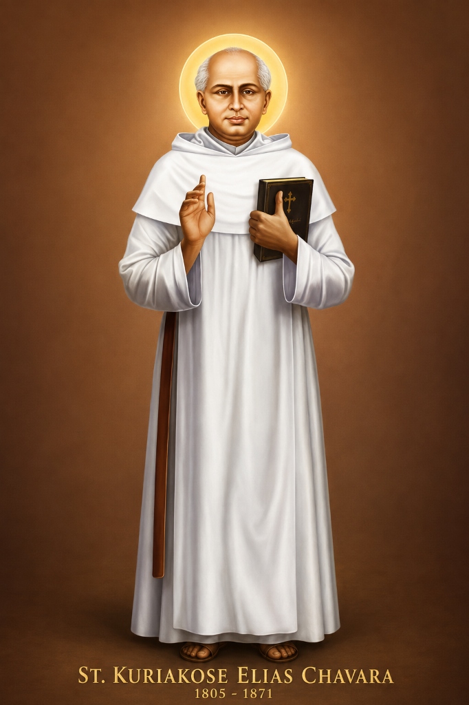 Saint Kuriakose Elias Chavara Full Standing Portrait